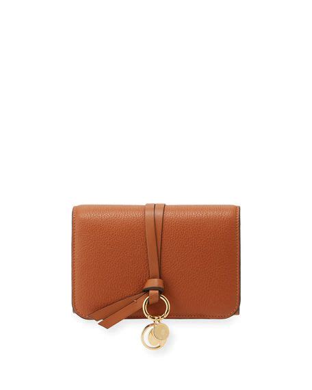 Chloe Alphabet Pebbled Leather Compact Wallet 